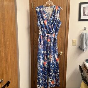 Floral Summer Dress with cross front - New - 5X